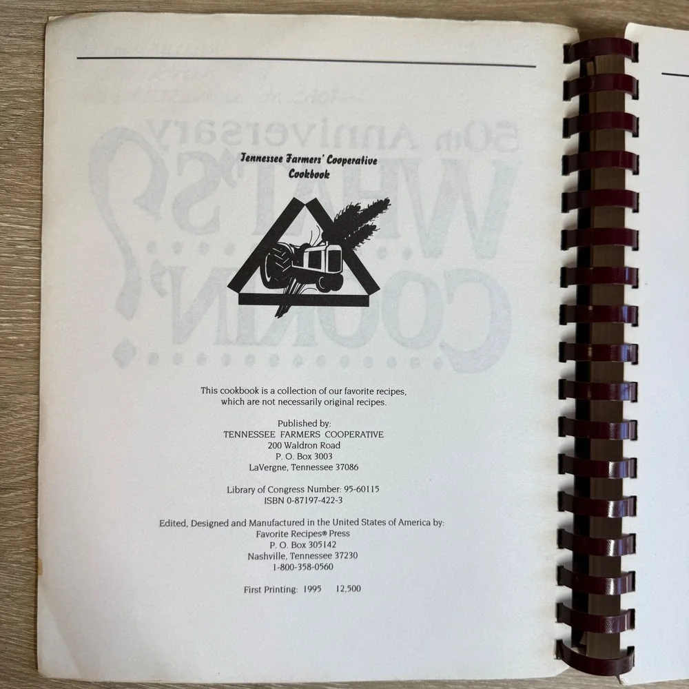 Tennessee Farmers Cooperative 50th Anniversary What's Cookin' Cookbook 1995